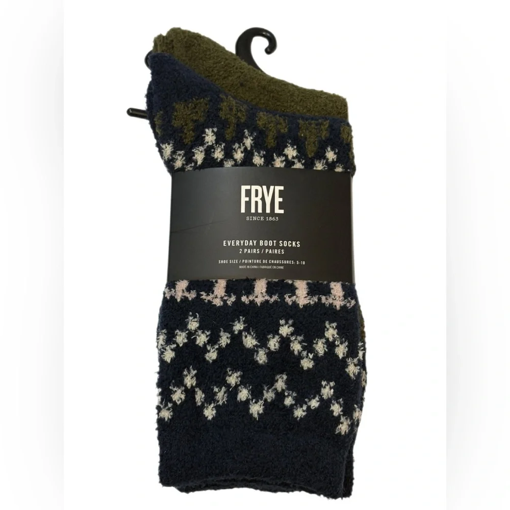 FRYE Navy & Olive Everyday Boot Socks - 2 Pack NWT